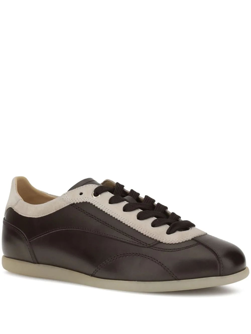 leather lace-up sneakers - 1