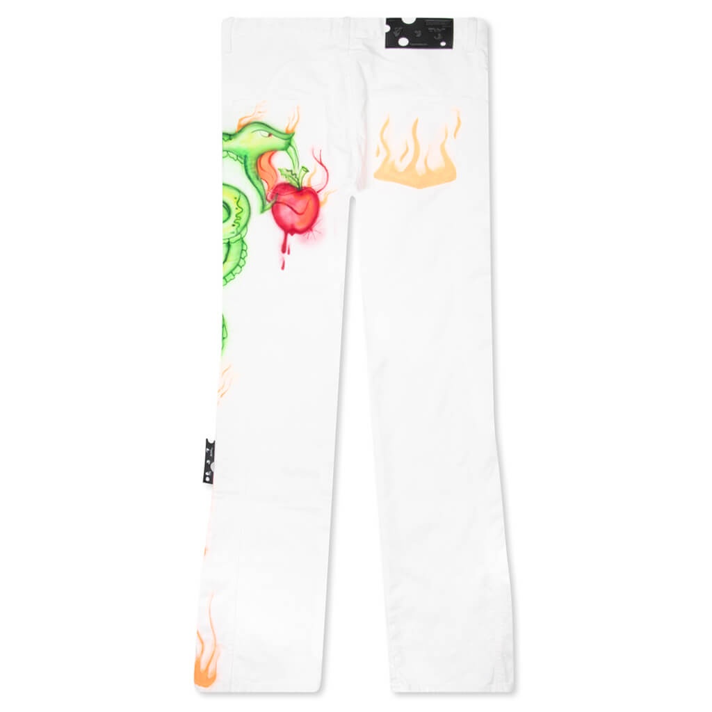 OFF-WHITE C/O VIRGIL ABLOH BABYBRUSH CONTOUR JEANS - WHITE/MULTI - 2