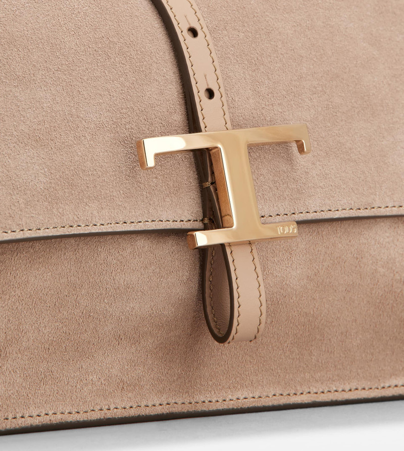 T TIMELESS FLAP BAG IN SUEDE MINI - NATURAL 6