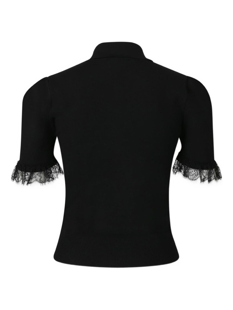 Alexander McQueen lace-trim polo top outlook