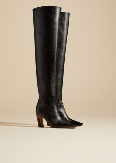 KHAITE The Marfa Over-the-Knee High Boot in Black Leather outlook