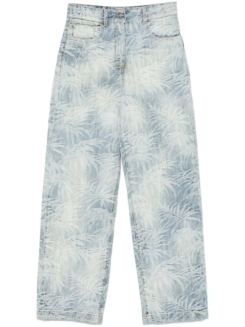 palms jacquard jeans - 1