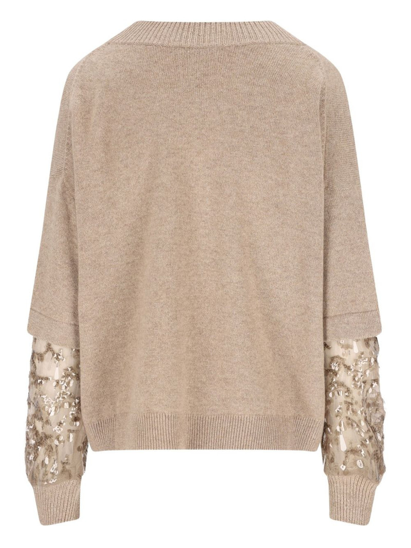 Brunello Cucinelli sequin-embellished cashmere sweater outlook