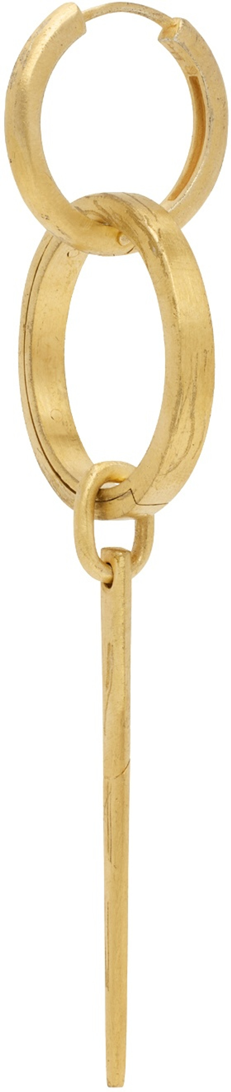 Parts of Four Gold Mini Spike v2 Single Hoop Earring outlook