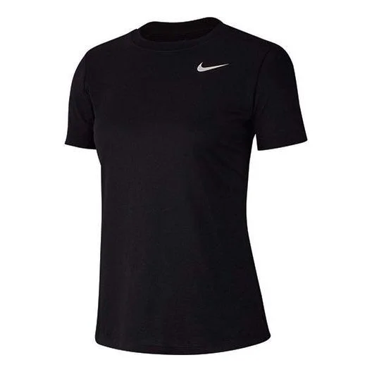(WMNS) Nike Quick Dry Side Round Neck Pullover Short Sleeve Black AQ3210-010 - 1