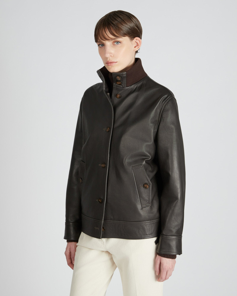 SLOWEAR Lambskin nappa leather regular fit bomber jacket outlook