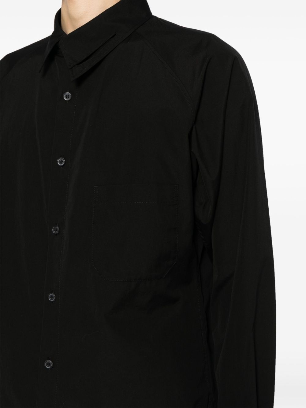 asymmetric-collar cotton shirt - 5