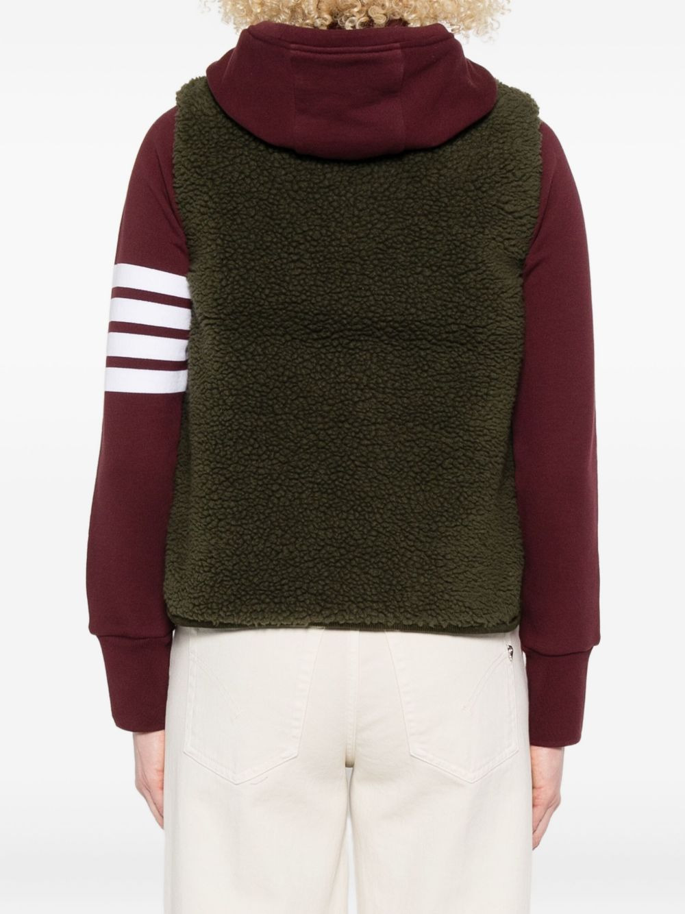 fleece buttoned gilet - 4