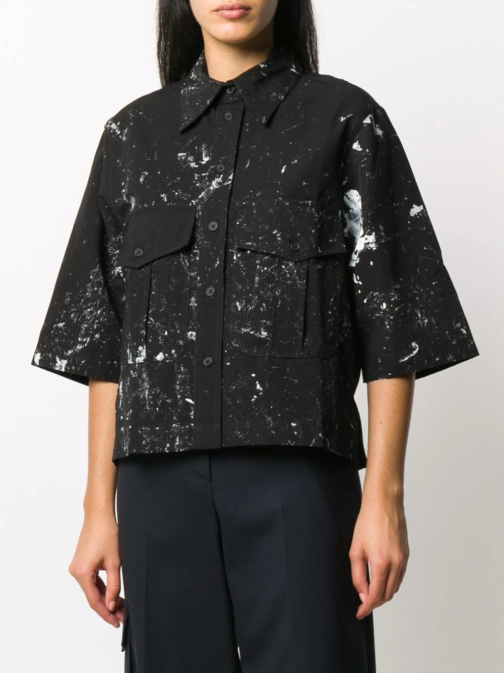 paint-splatter short sleeve shirt - 3