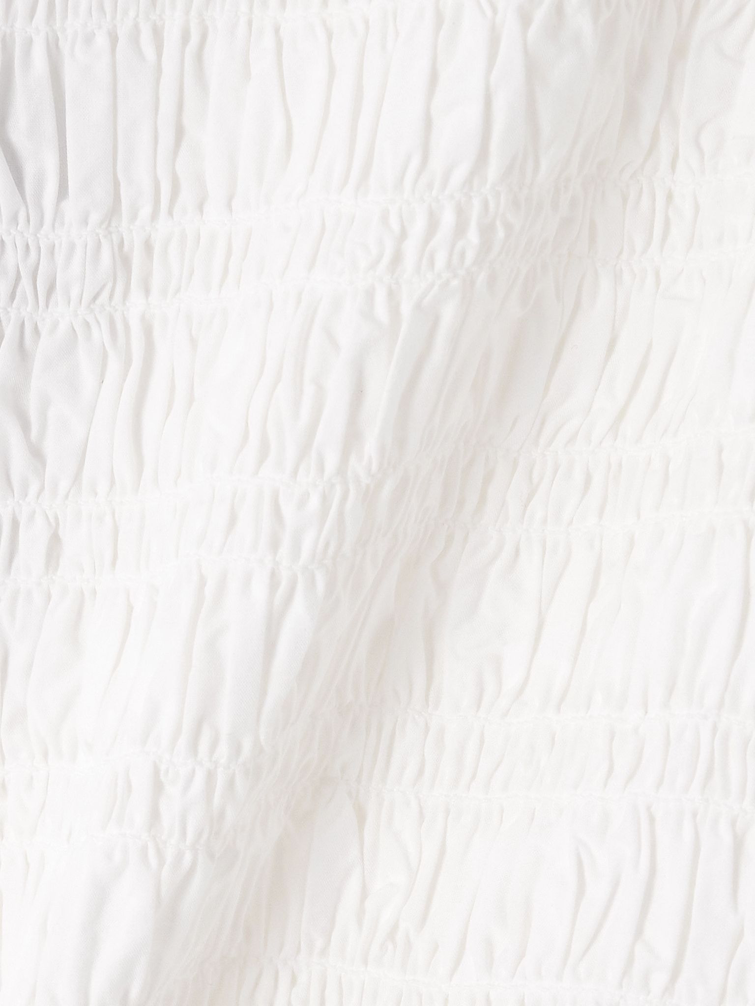 Tie-detailed ruffled shirred organic cotton-poplin tank White - 4