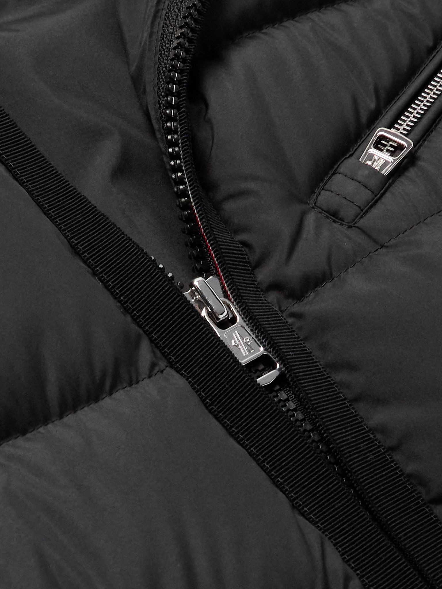 Grosgrain-Trimmed Logo-Appliquéd Quilted Shell Down Jacket Black - 4