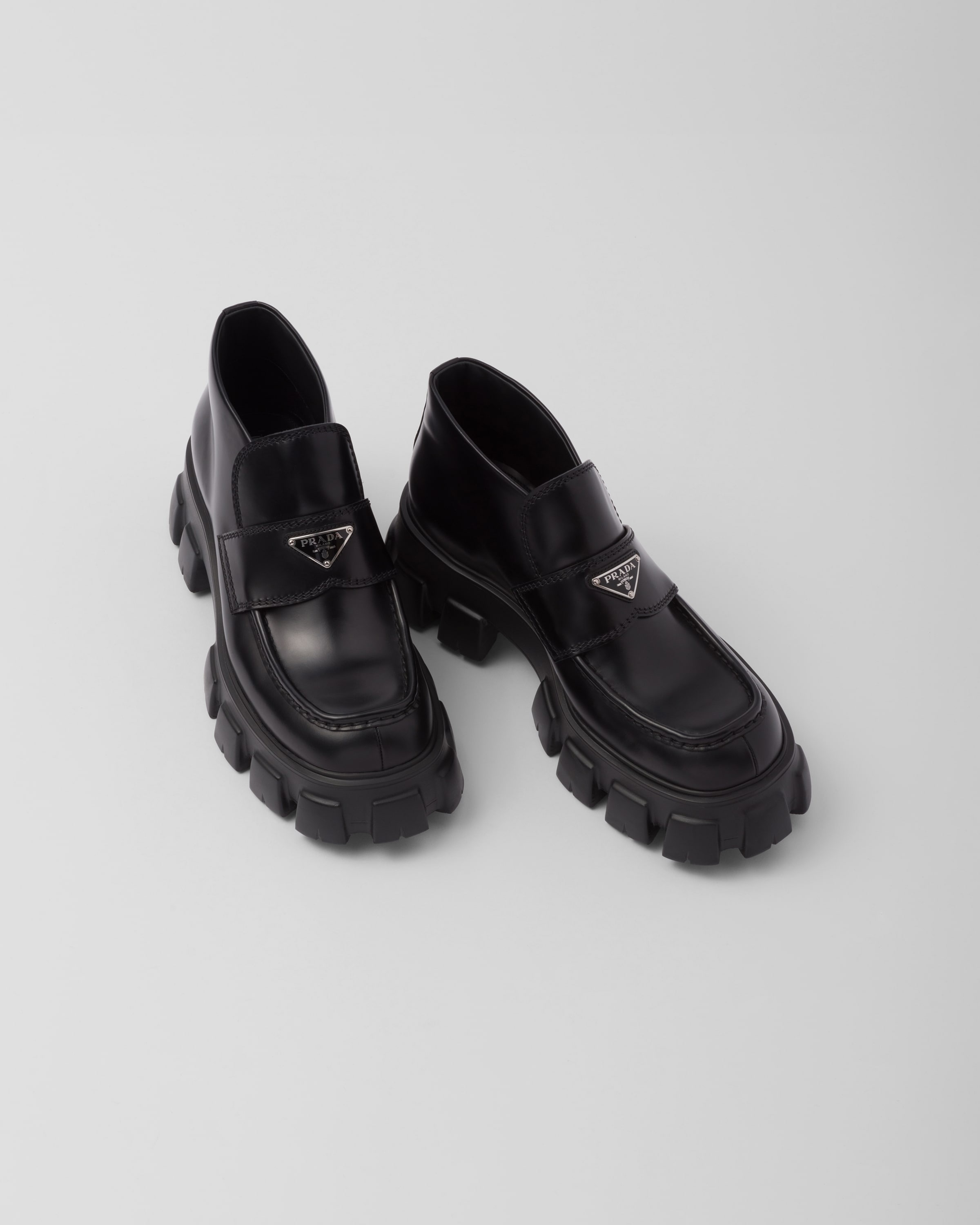 Monolith brushed leather flatform loafers - 4