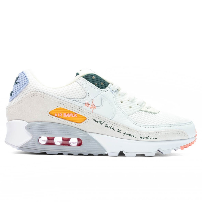 NIKE AIR MAX 90 WOMEN'S - SUMMIT WHITE/PRO GREEN - 1