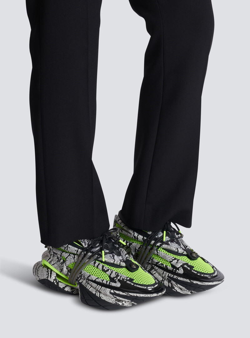 Unicorn mesh and snakeskin-effect leather trainers 9