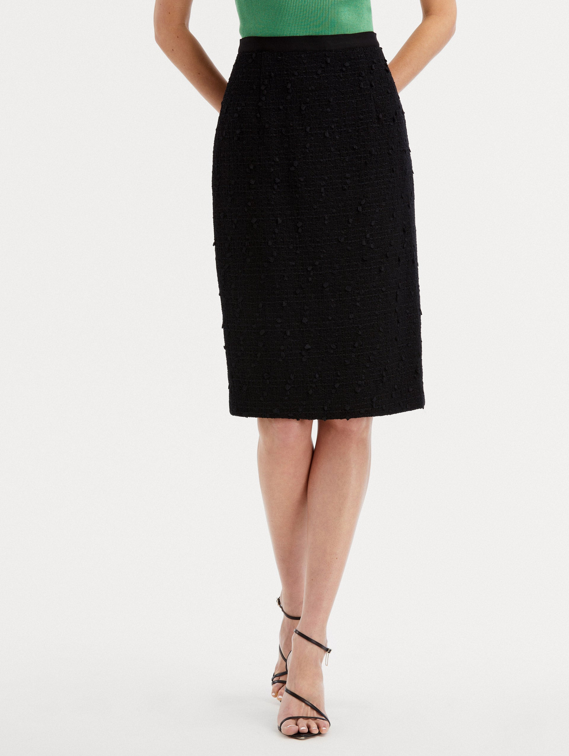 RIBBON TWEED PENCIL SKIRT - 4