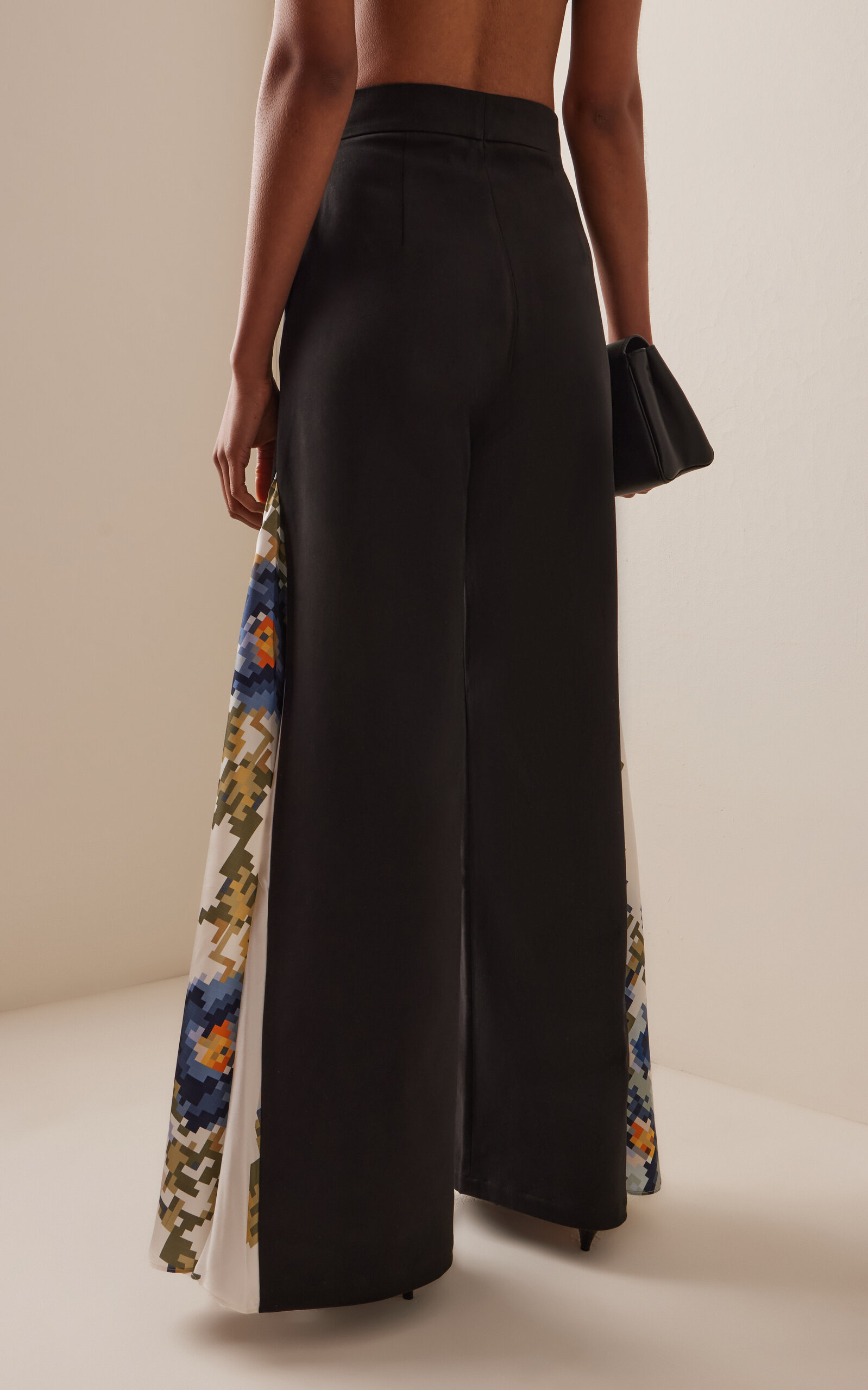 Audrey Silk-Paneled Wool Trousers black - 4