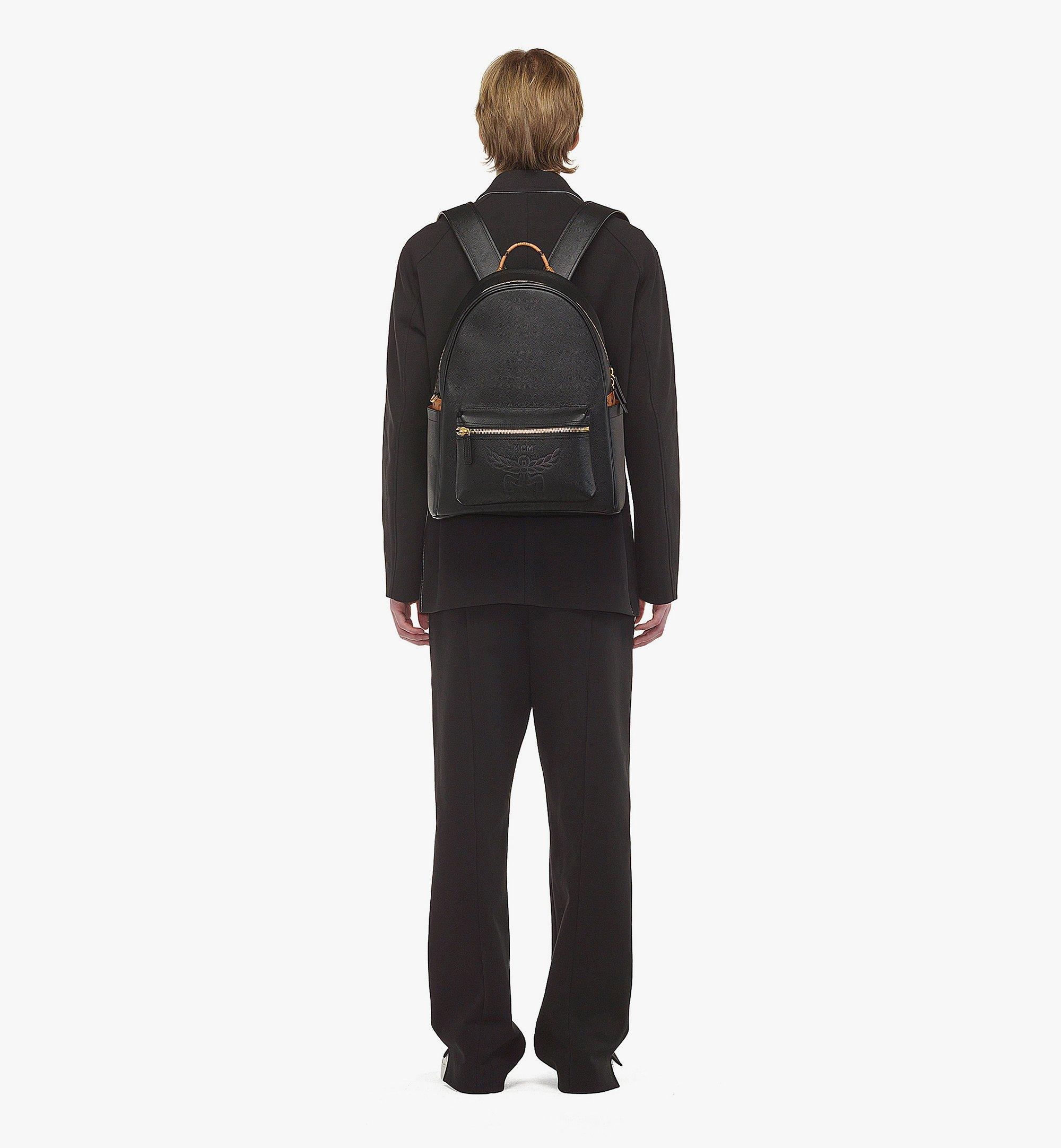 Stark Backpack in Embossed Logo Leather - 7