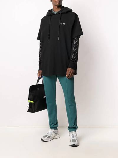 Off-White diagonal-stripe logo-print hoodie outlook