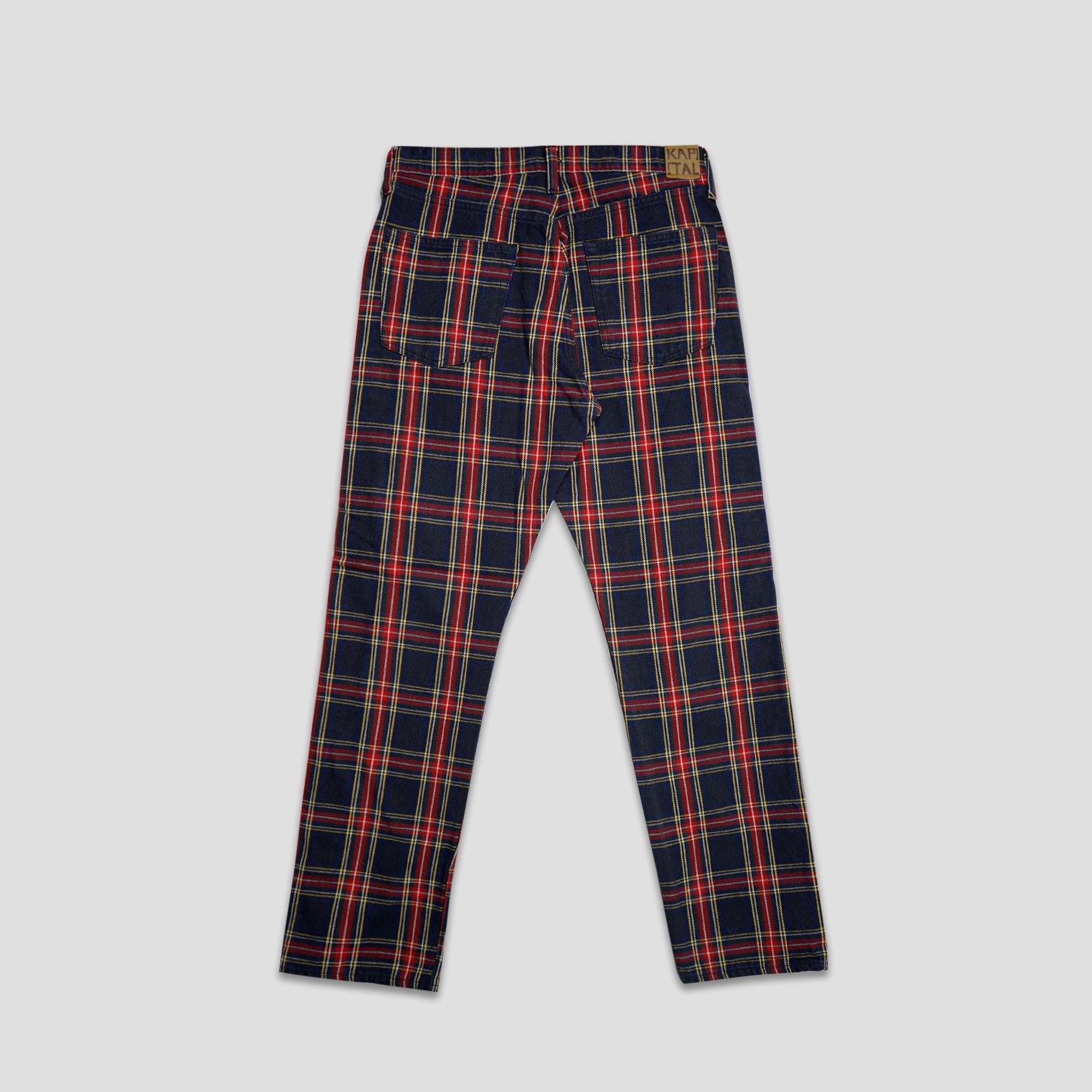 11oz TARTAN CHECK 5P MONKEY CISCO JEANS (STUDS REMAKE) - RED - 4