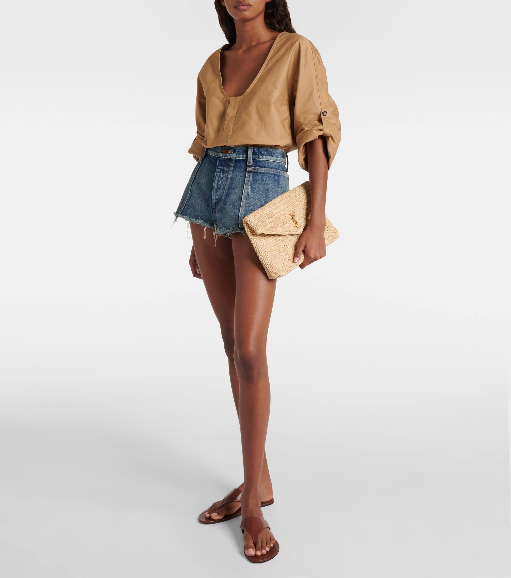 Cassandre Large raffia pouch - 5