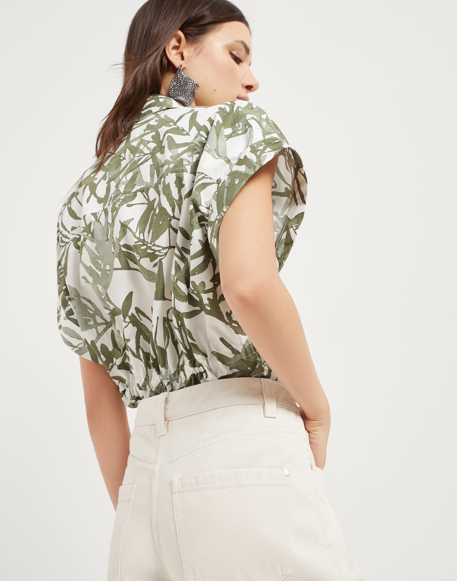Dyed denim cropped trousers - 3