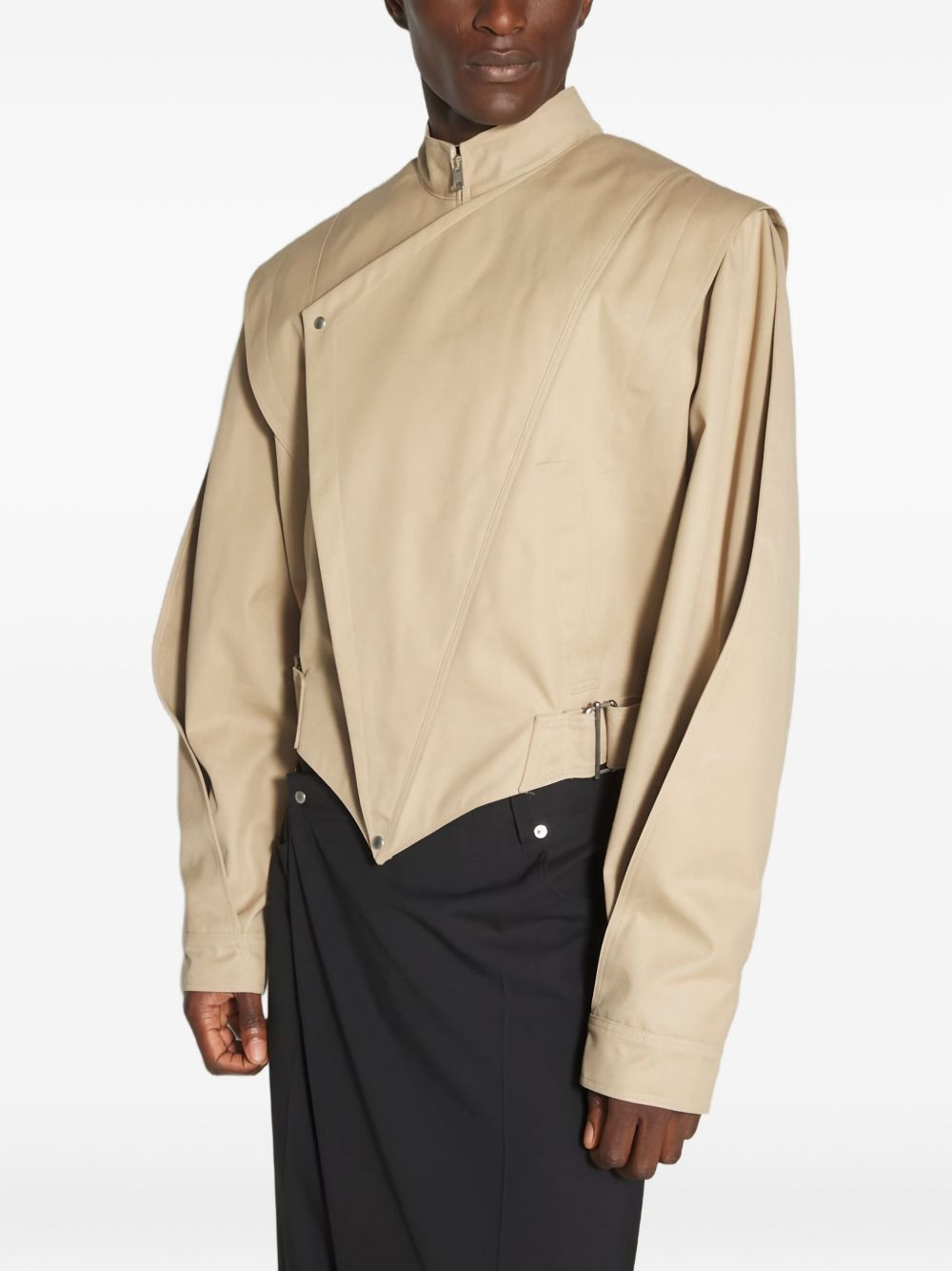 asymmetric-panelled jacket - 4