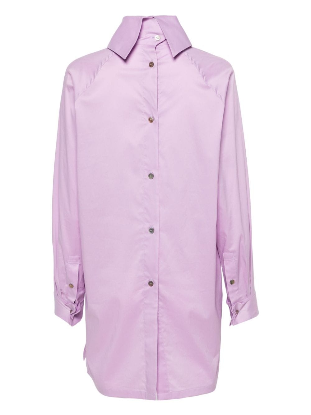 Fastened long-length poplin shirt - 2