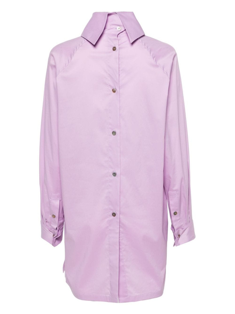 ISSEY MIYAKE Fastened long-length poplin shirt outlook