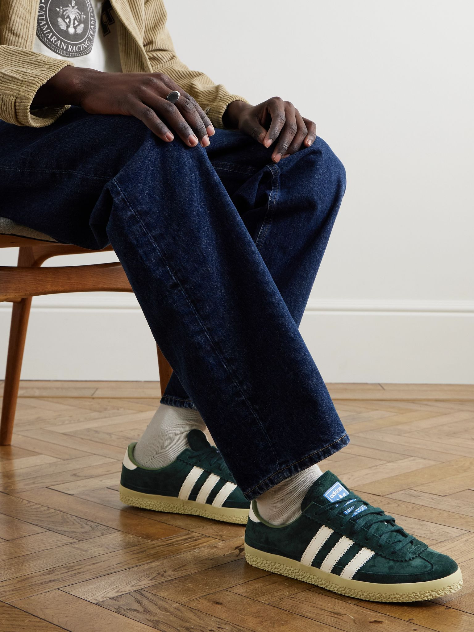 Roelee SPZL Leather-Trimmed Suede Sneakers Green - 2