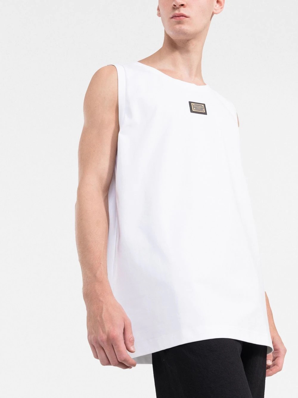 logo-plaque sleeveless T-shirt - 3