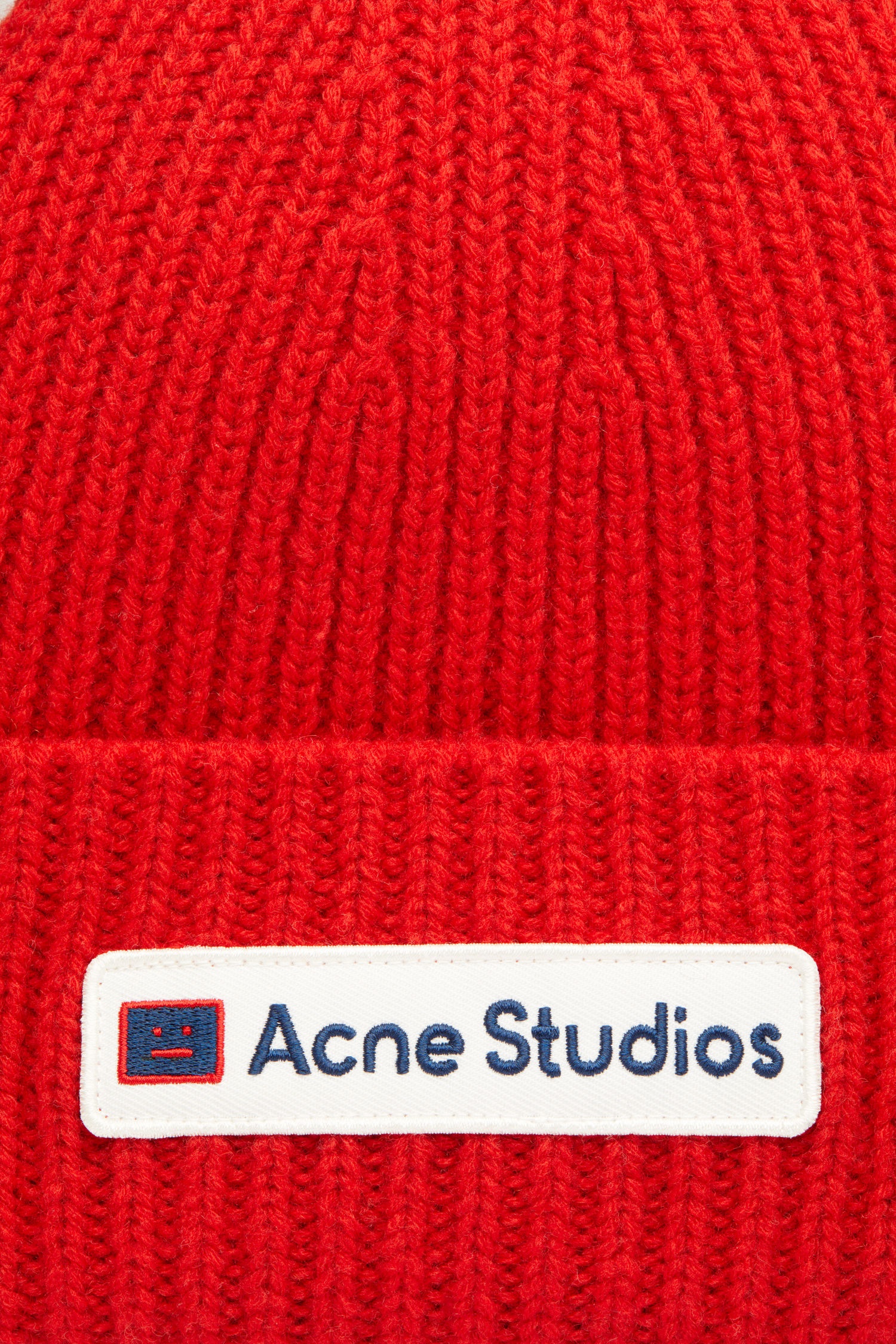 Logo patch wool beanie red - 3