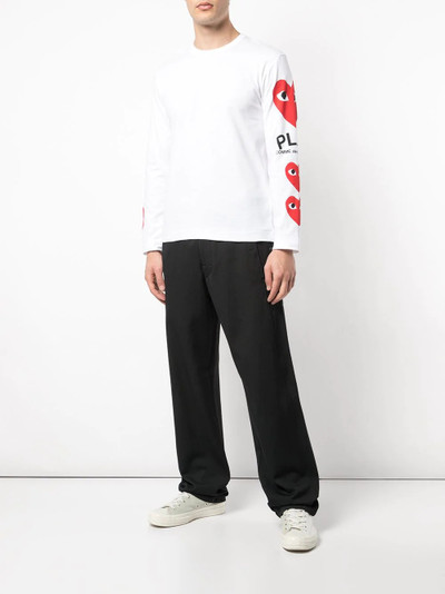 Comme des Garçons PLAY heart printed sleeves T-shirt outlook