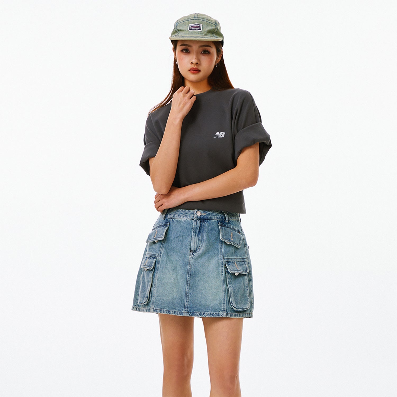 New Balance NB Logo Cotton T-shirt 'Grey' AMT41333-ACK - 3