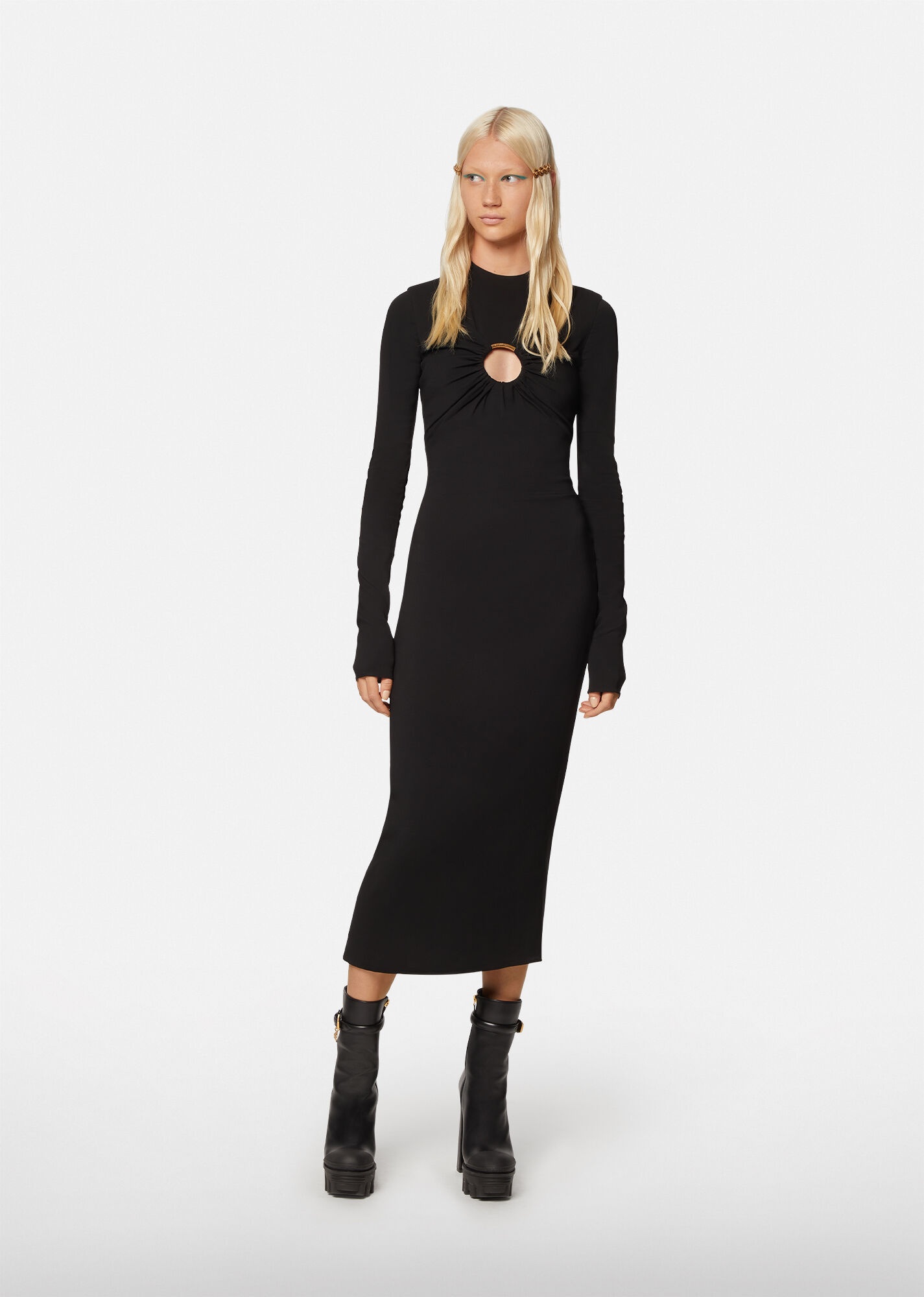 Viscose Sablé Midi Dress - 2