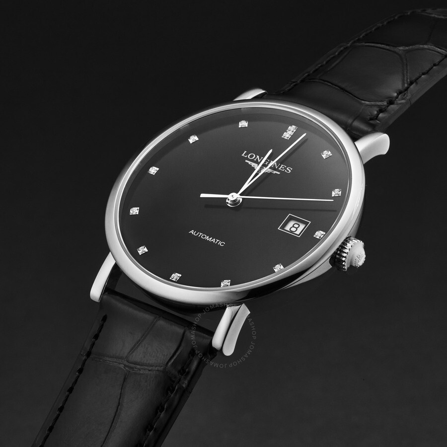 Longines Elegant Diamond Black Dial Men's Watch L4.810.4.57.2 - 2