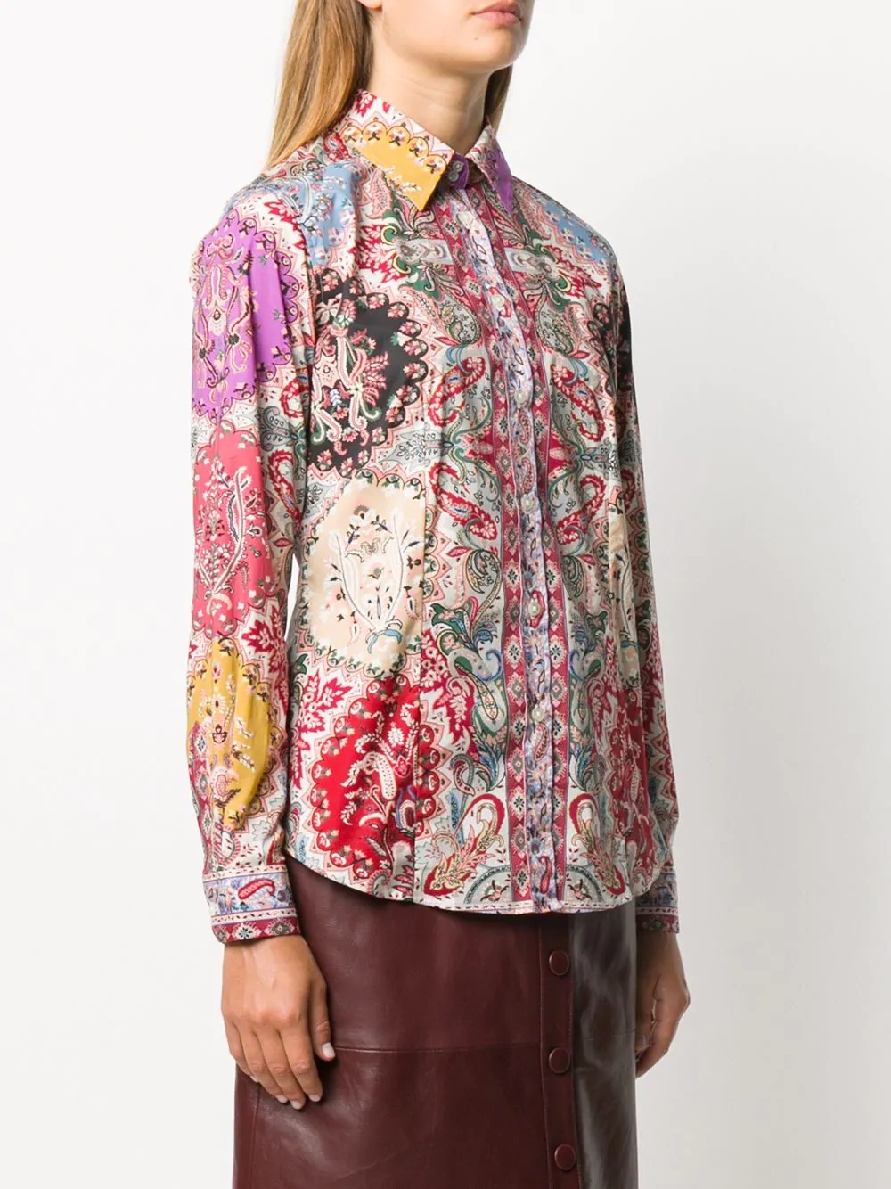 paisley-print 3D-effect shirt - 3