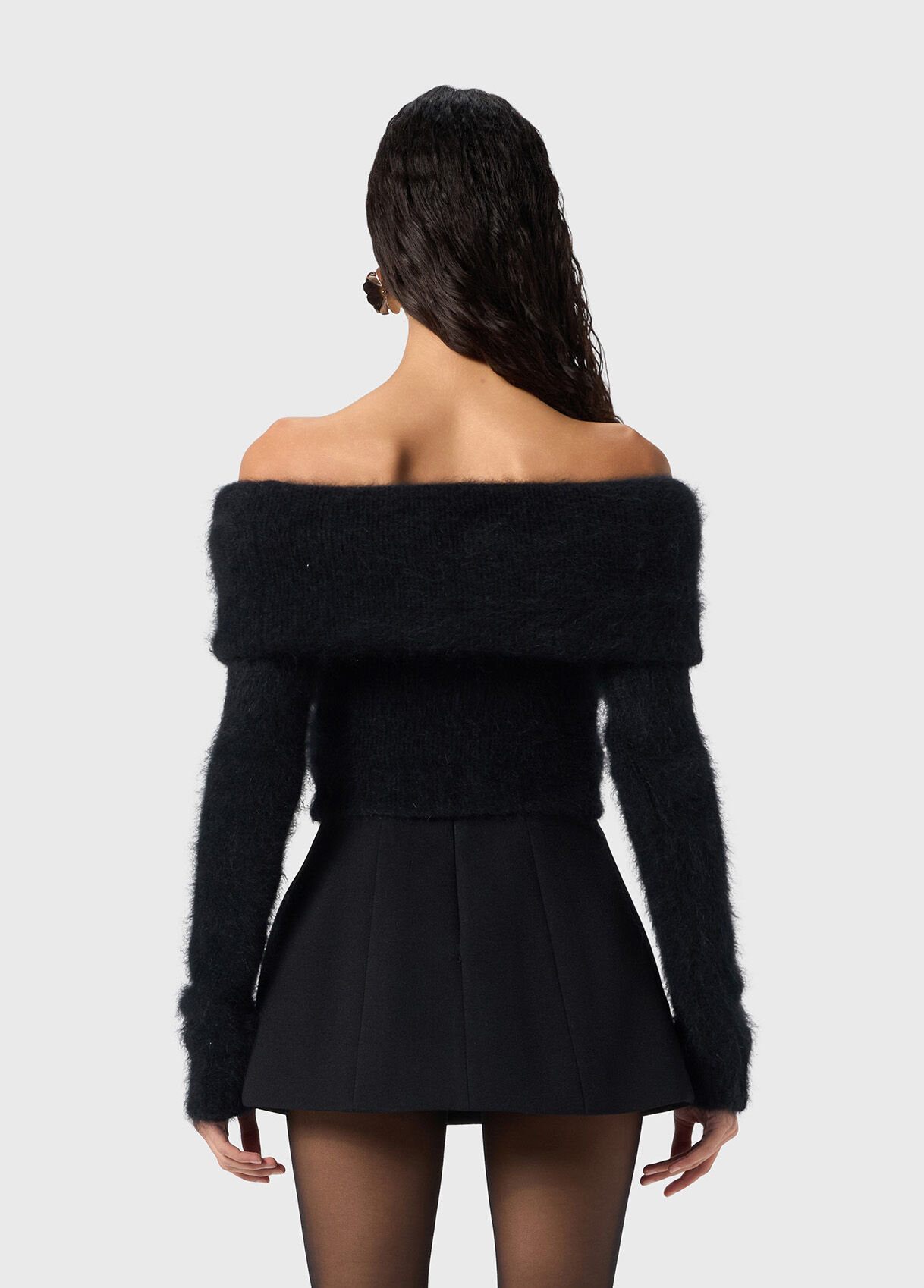 ANGORA SWEATER WITH METAL FLOWER - 3