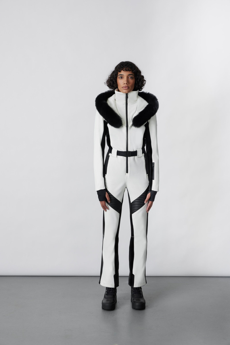 MACKAGE ELLE-Z Techno fleece ski suit with removable hood and fur trim outlook
