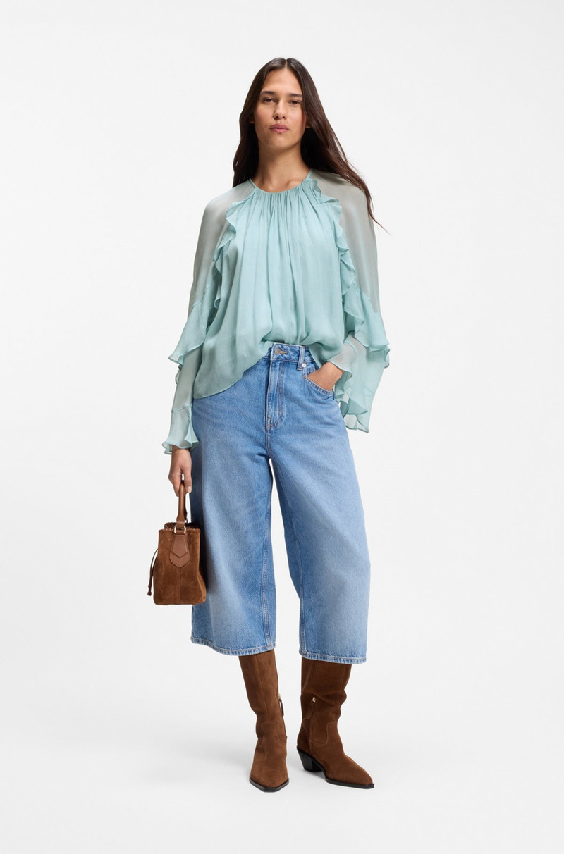 BOSS REGULAR-FIT BLOUSE IN LIGHTWEIGHT CREPONNE FABRIC outlook