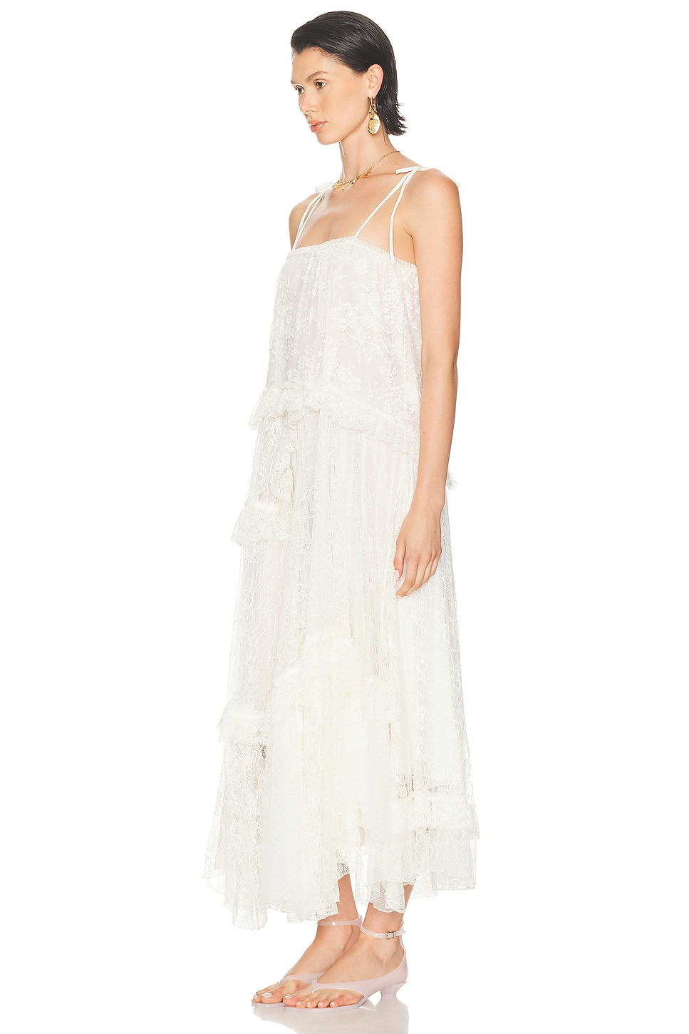 Embroidered Lace Maxi Dress - 3