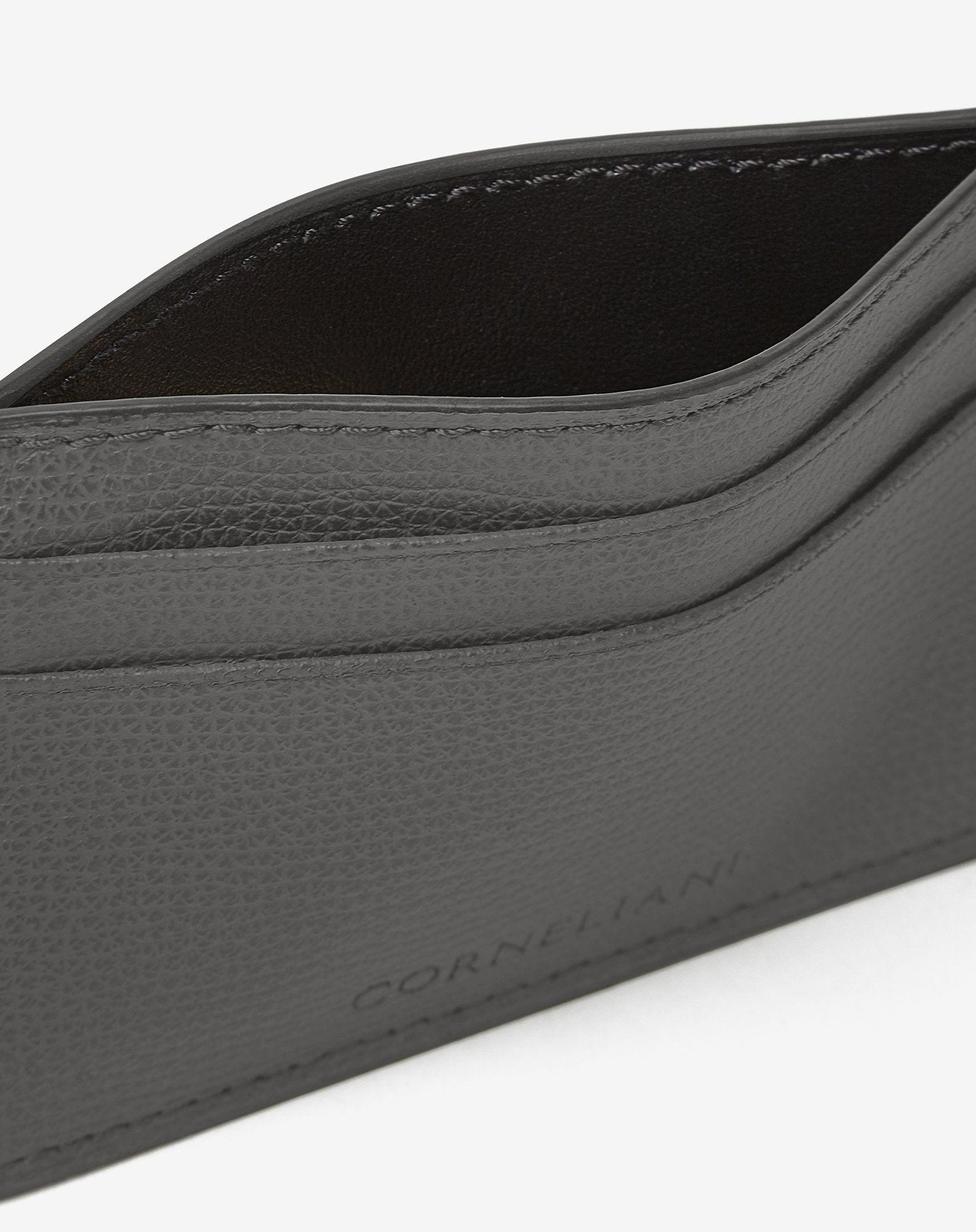 Grey leather card case - 2