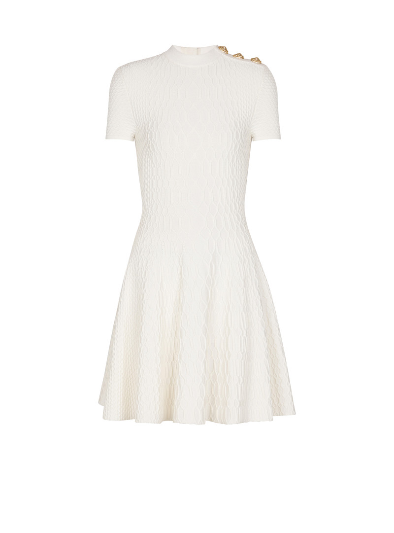 Flared crocodile-knit dress 1
