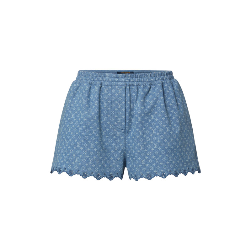 Monogram Denim Mini Shorts 1