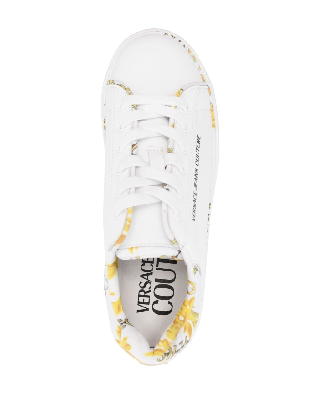 logo-print leather sneakers - 4