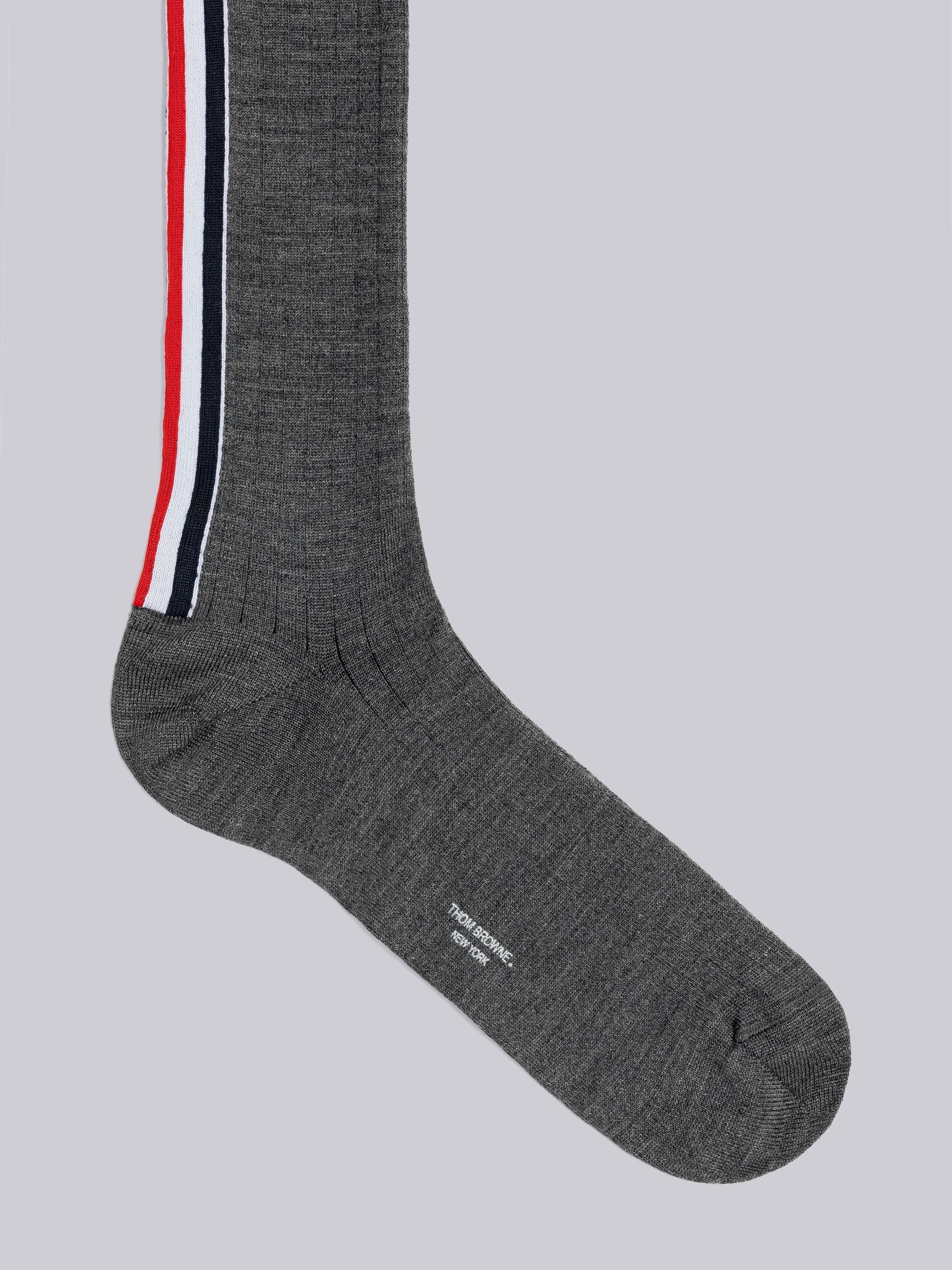 Rib Merino Stripe Over the Calf Socks - 2