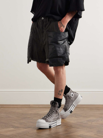 Rick Owens DRKSHDW + Converse DBL DRKSTAR Distressed Over-Dyed Canvas High-Top Sneakers outlook