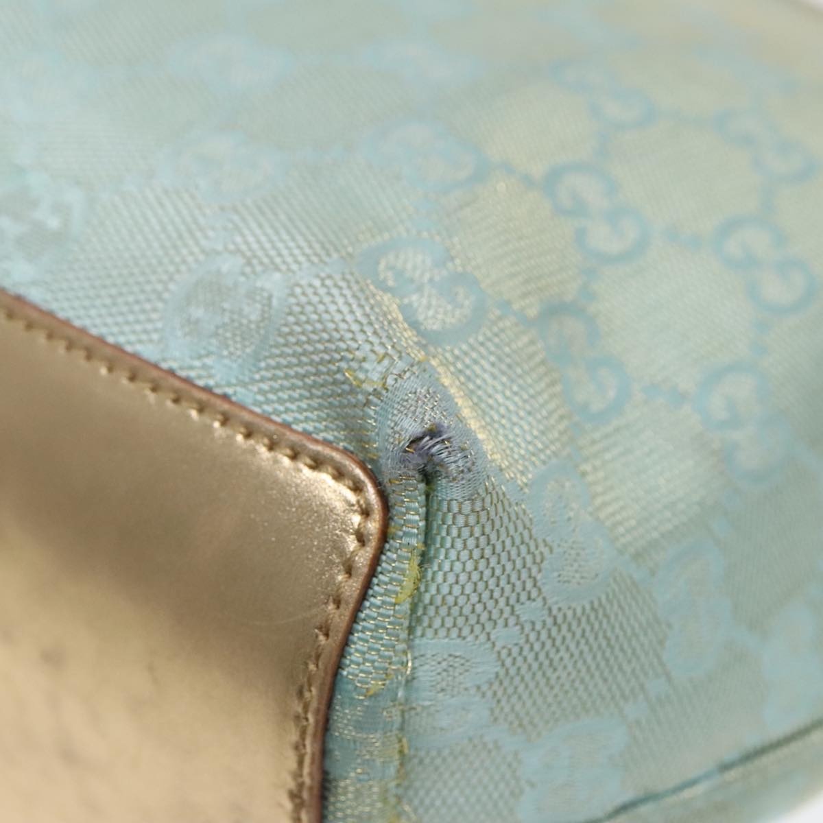 GUCCI GG Canvas Tote Bag Light Blue Gold 002 002 - 14