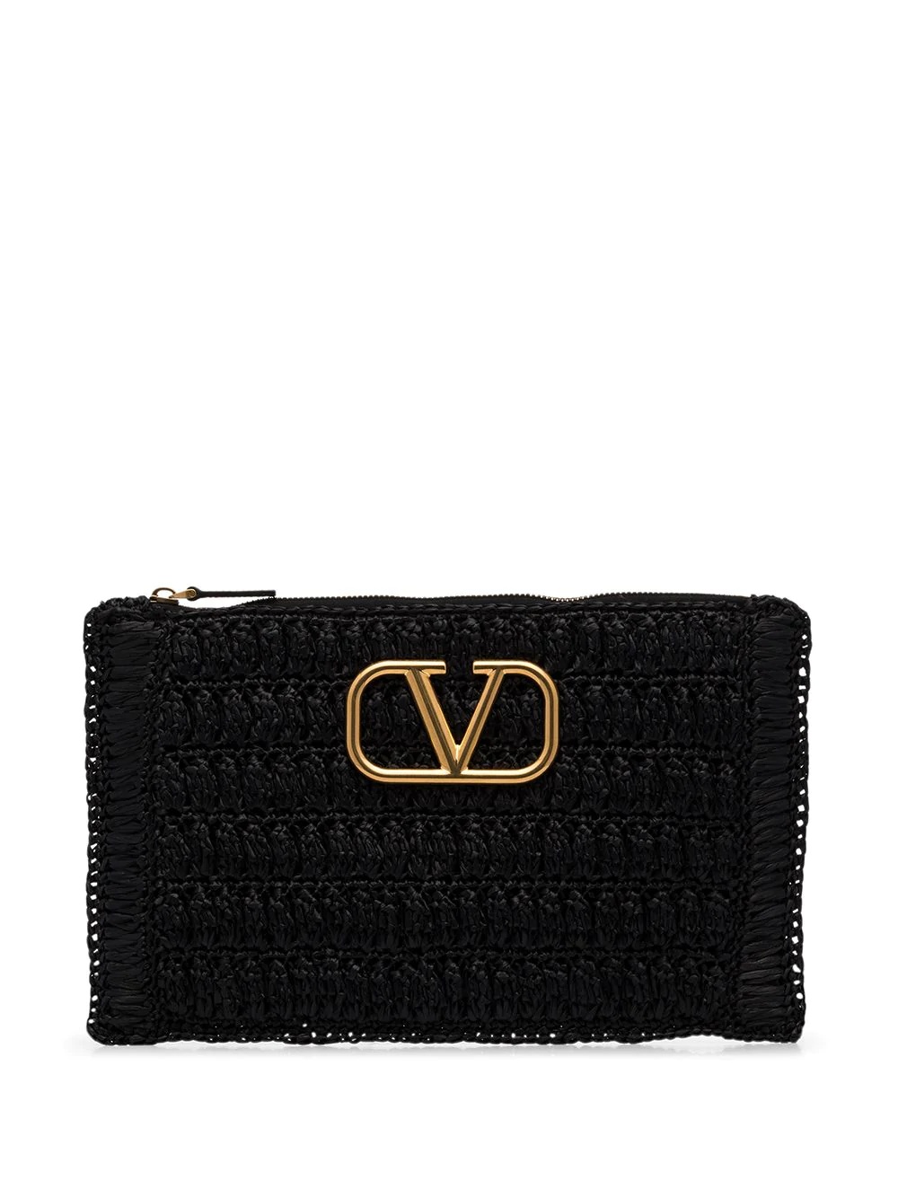 VLOGO raffia clutch - 1