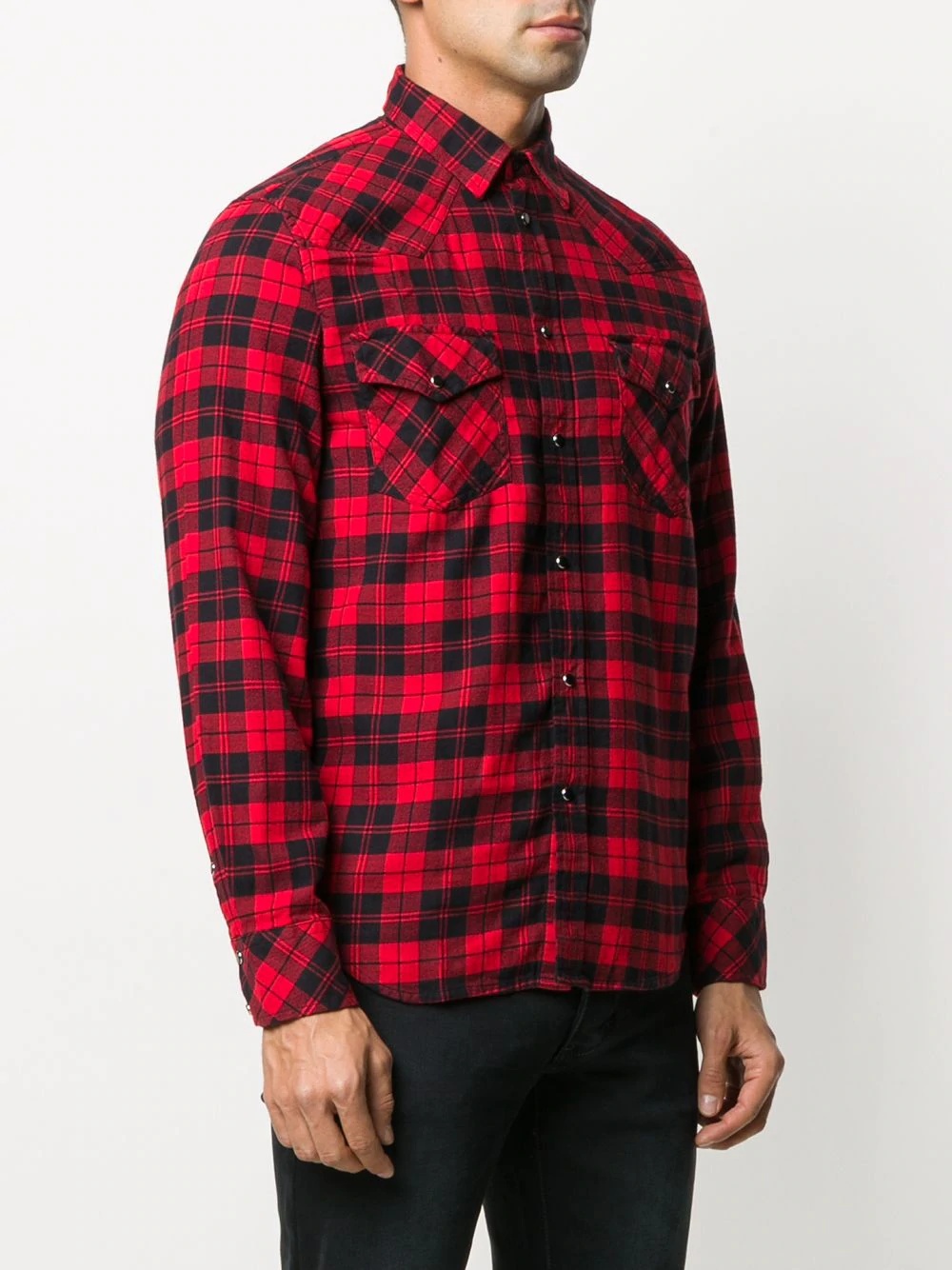 plaid-print cotton shirt - 3