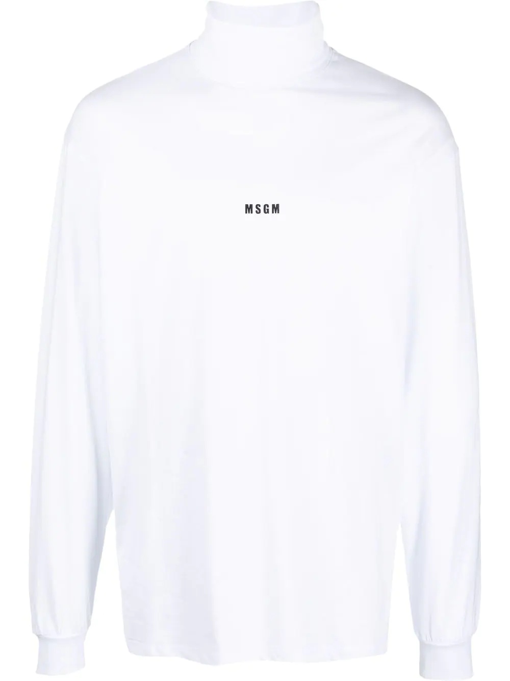 logo-print roll-neck T-shirt - 1